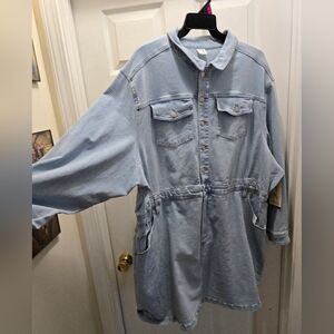 Terra & Sky Light Blue Casual Denim Dress 3x (24w / 26 W)
